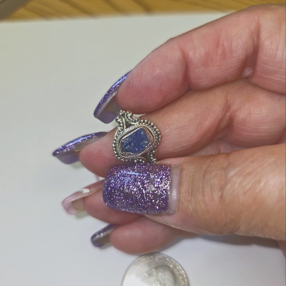 New Natural Tanzanite in sterling size 9 - Picture 4 of 9